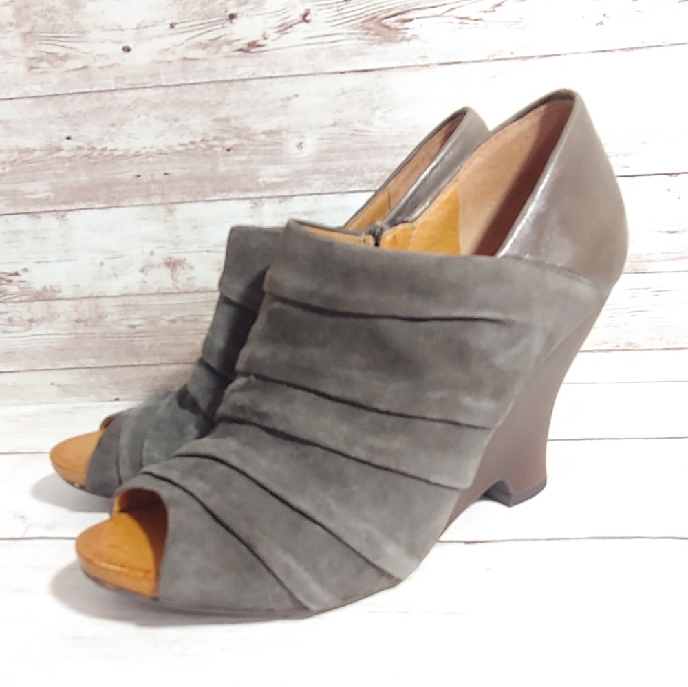 Naya "Genesis" peeptoe wedge booties